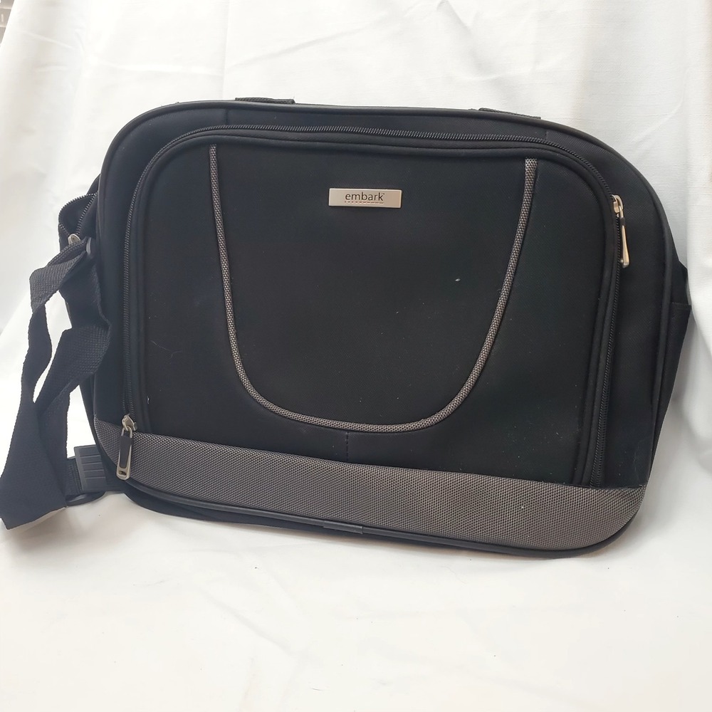 17" Embark Laptop Business Bag Travel Briefcase‎ W/Shoulder Strap ● Black